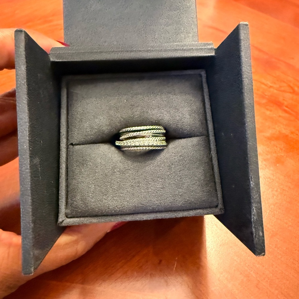 David Yurman Silver and Gold Cable Ring